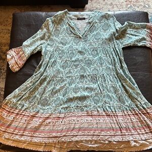 Bohemian Green Tunic Top Made in Italy